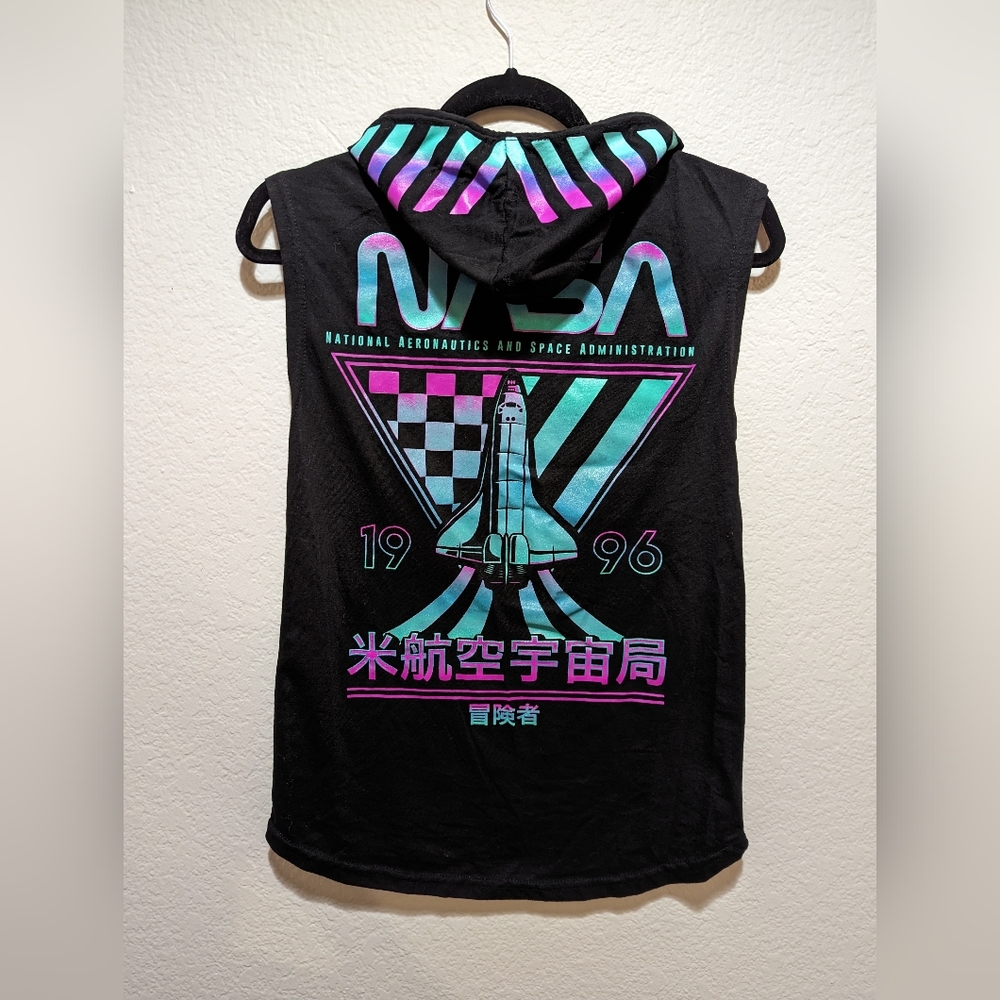 NASA hooded tank top/muscle shirt